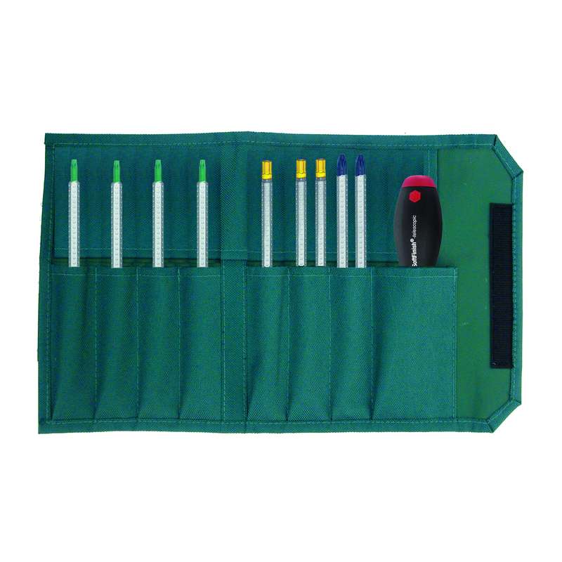 Drive-Loc VI Reversible Screwdriver Blade Set with Standard Soft Grip Handle, 10 Pieces